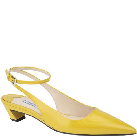 prada slingback yellow|prada slingback kitten heel.